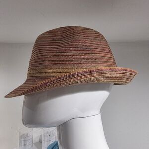 Striped Tan Fedora Hat
